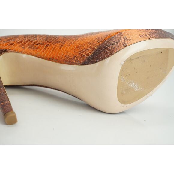 Miu Miu Snake Leather Peep Toe Platform Pumps size 38.5 New $670 Women's - Picture 9 of 12